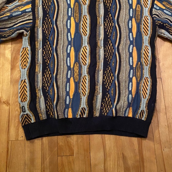 Vintage Coogi Style DJab Multicolor Crewneck Cable Knit Sweater size M - Picture 9 of 11